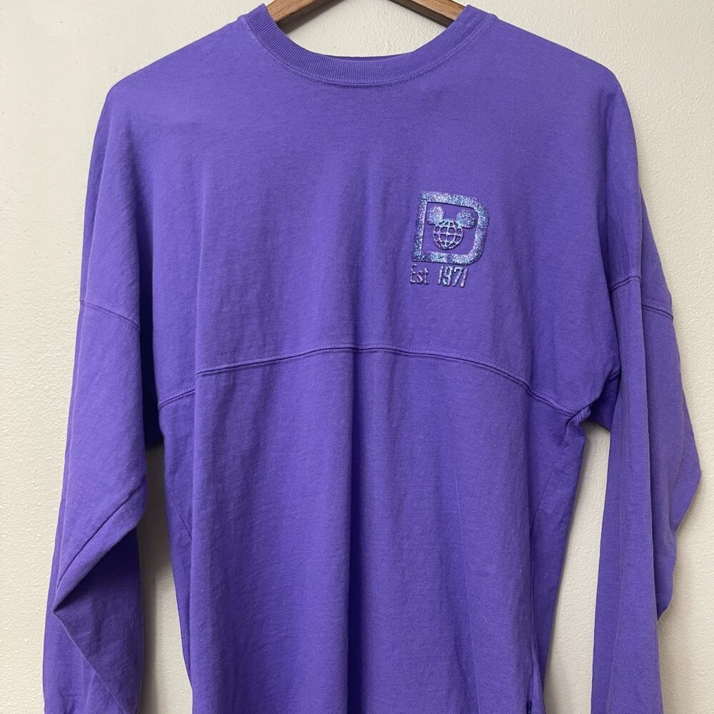 DisneyWorld Purple Glitter Long Sleeve Spirit Jersey XS